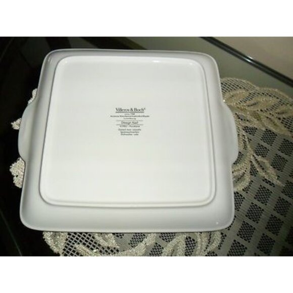 Villeroy & Boch Naif Village 8" Square Cake Plate Serving Platter w/Handles - Picture 5 of 6